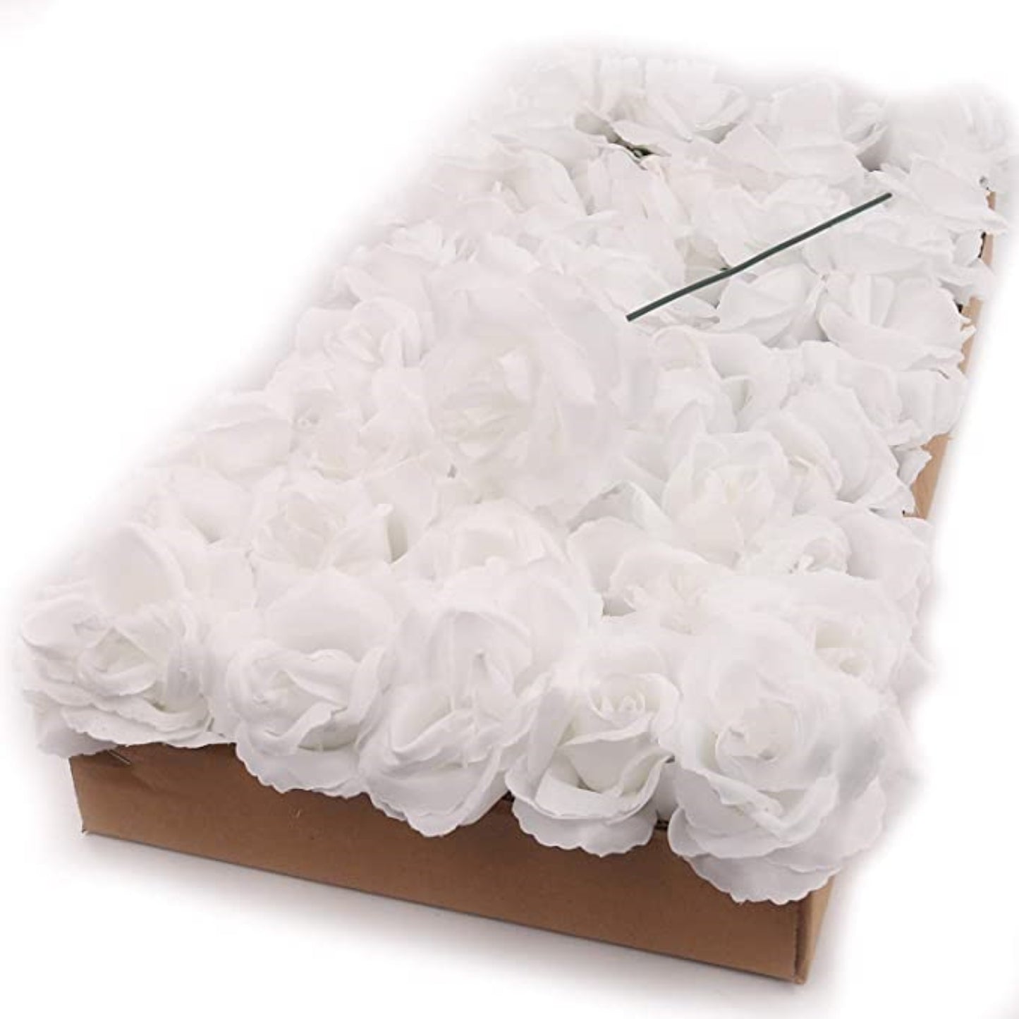 Enchanting Elegance: 100-Pack of Luxurious Silk White Rose Picks for Timeless Floral Decor and Crafts"