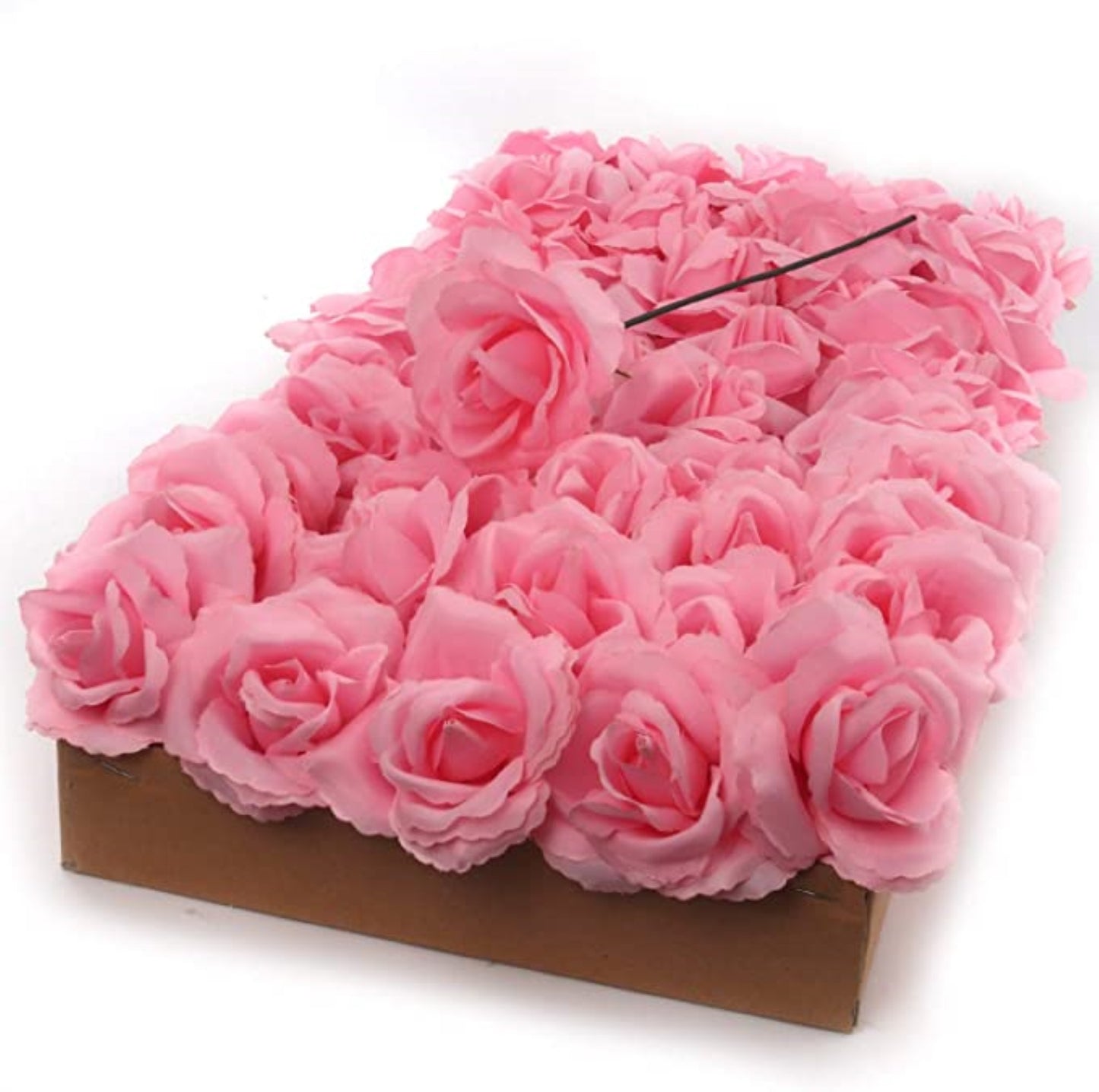 Blushing Beauty: 100pc Silk Flowers Pink Rose Picks for Elegant Floral Arrangements, Crafts, and Wedding Decor