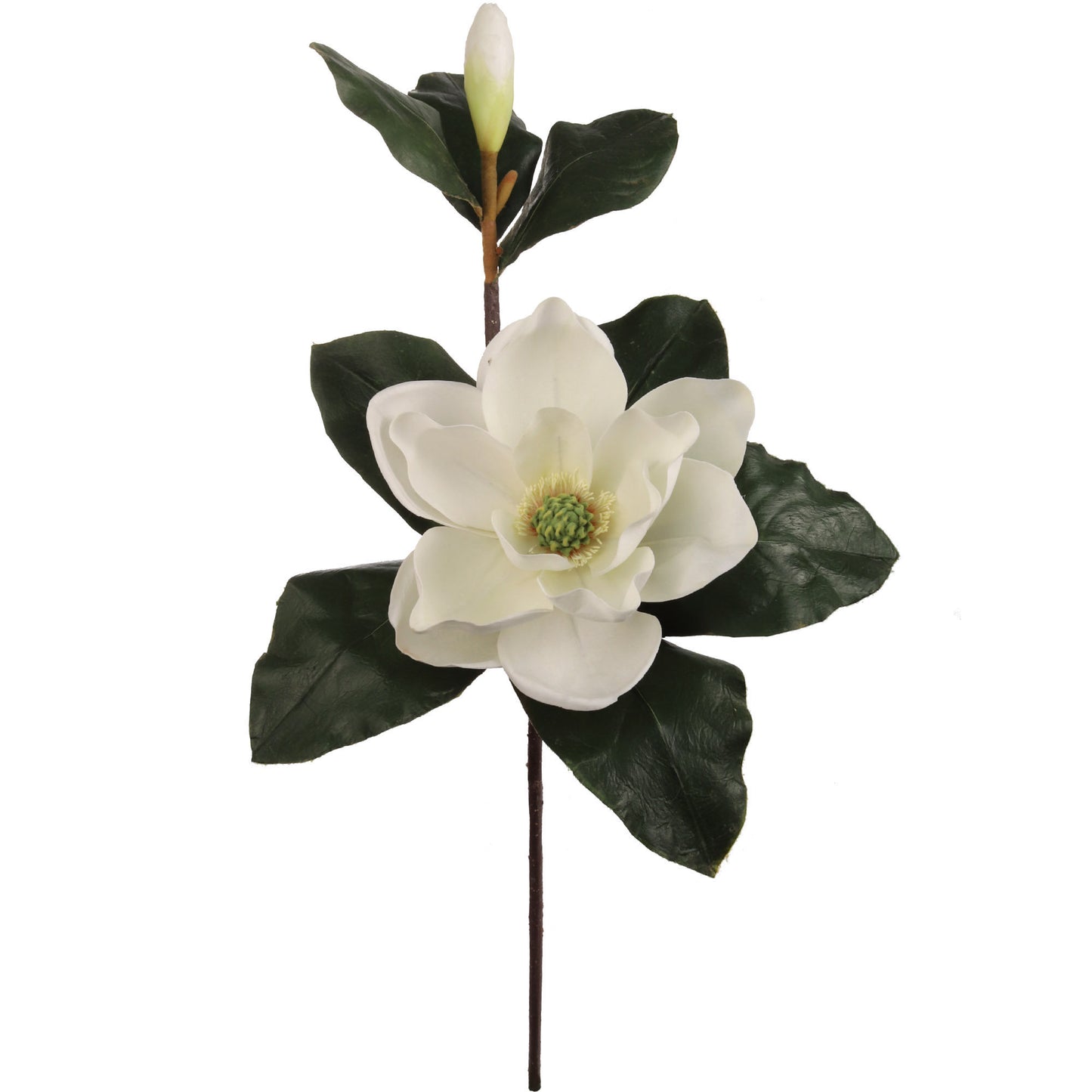 Real Touch White Magnolia Stem with Bud: Set of 6, 27-Inch