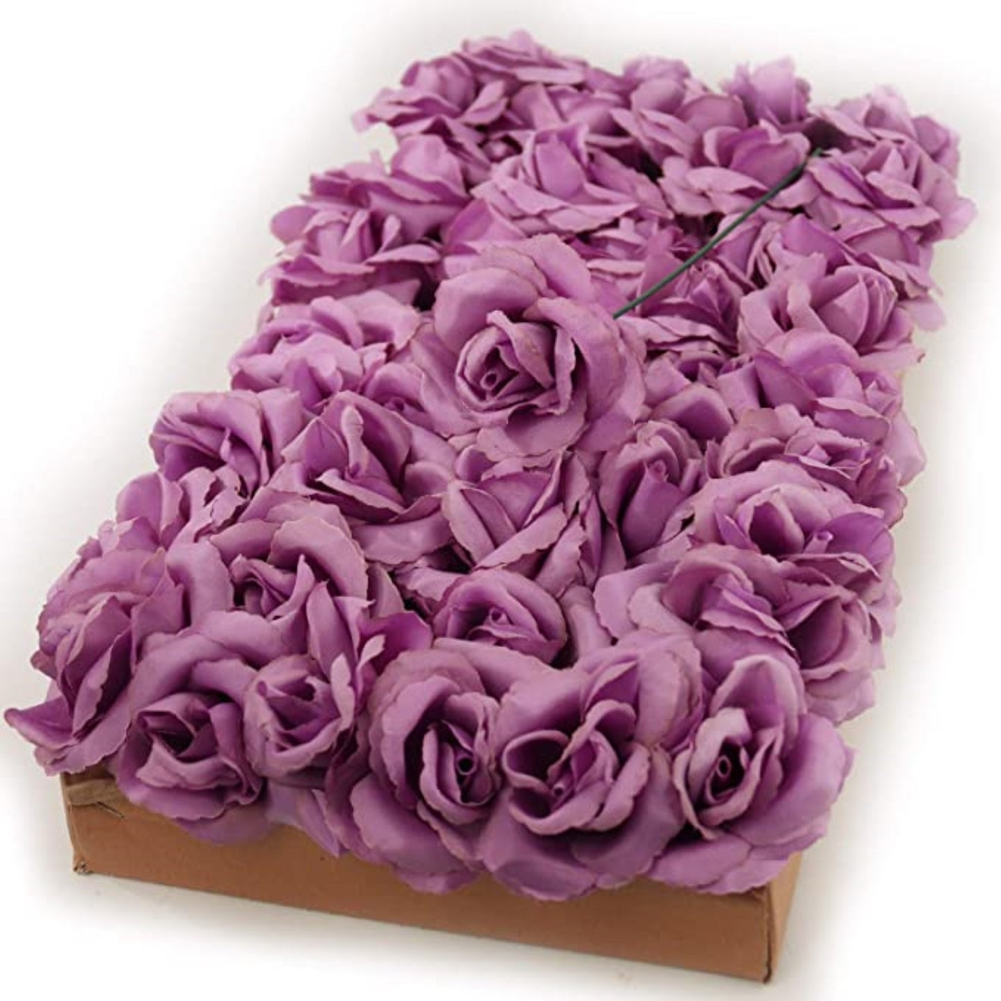 Lilac Dreamscape: 100-Pack of Silk Lilac Rose Picks for Enchanting Floral Arrangements, Crafts, and Home Decor