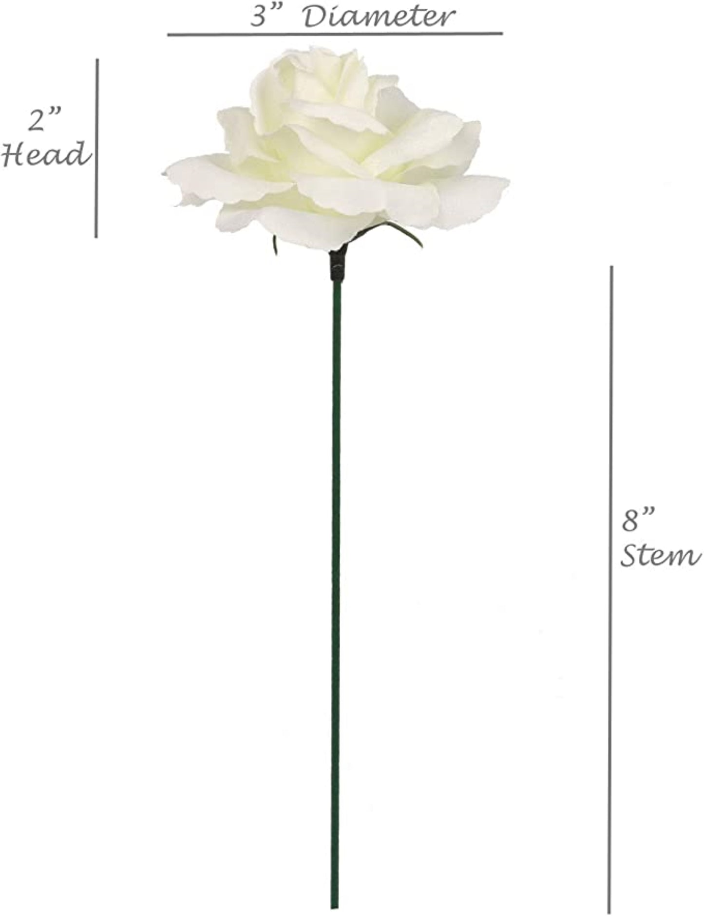 Creamy Elegance: 100-Pack of Silk Cream Rose Picks for Exquisite Floral Arrangements, Crafts, and Home Decor