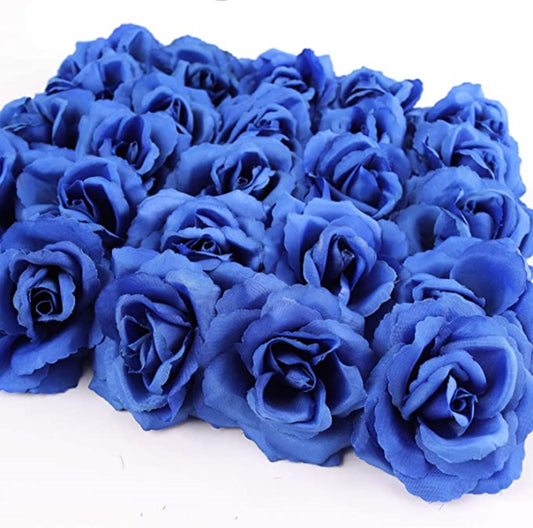 Royal Blue Enchantment: 100-Pack of Silk Royal Blue Rose Picks for Stunning Floral Arrangements, Crafts, and Home Decor