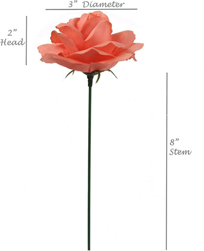 Peach Perfection: 100pc Silk Flowers Peach Rose Picks for Stunning Floral Arrangements, Crafts, and Wedding Decor