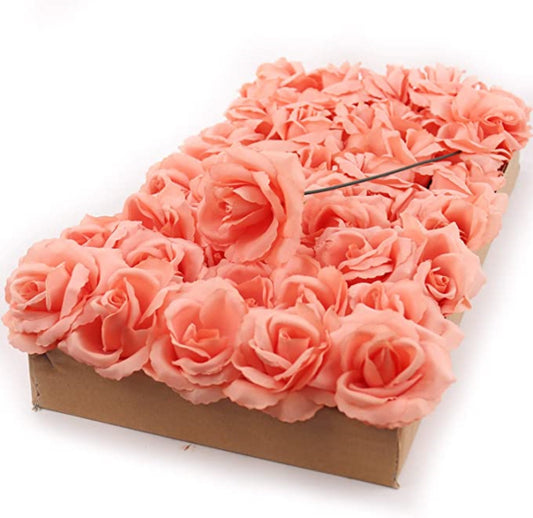 Peach Perfection: 100pc Silk Flowers Peach Rose Picks for Stunning Floral Arrangements, Crafts, and Wedding Decor