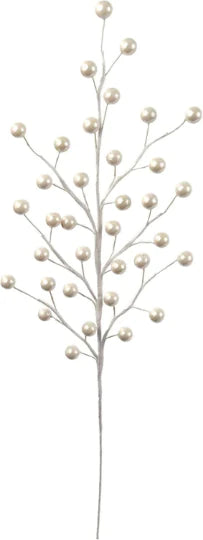 17" Pearl White Berry Spray | Set of 12 Stems | 35 Lifelike Berries per Stem | Elegant Holiday Décor Accents | Christmas Tree Picks | Wreath & Garland Embellishments | Home & Office Décor