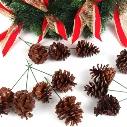 Artificial Lacquered Pine Cone Pick- 2.5" 12 Pieces
