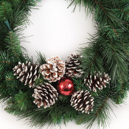Artificial White Tipped Pine Cone Spray 3 x 2.5" Cones- 8"