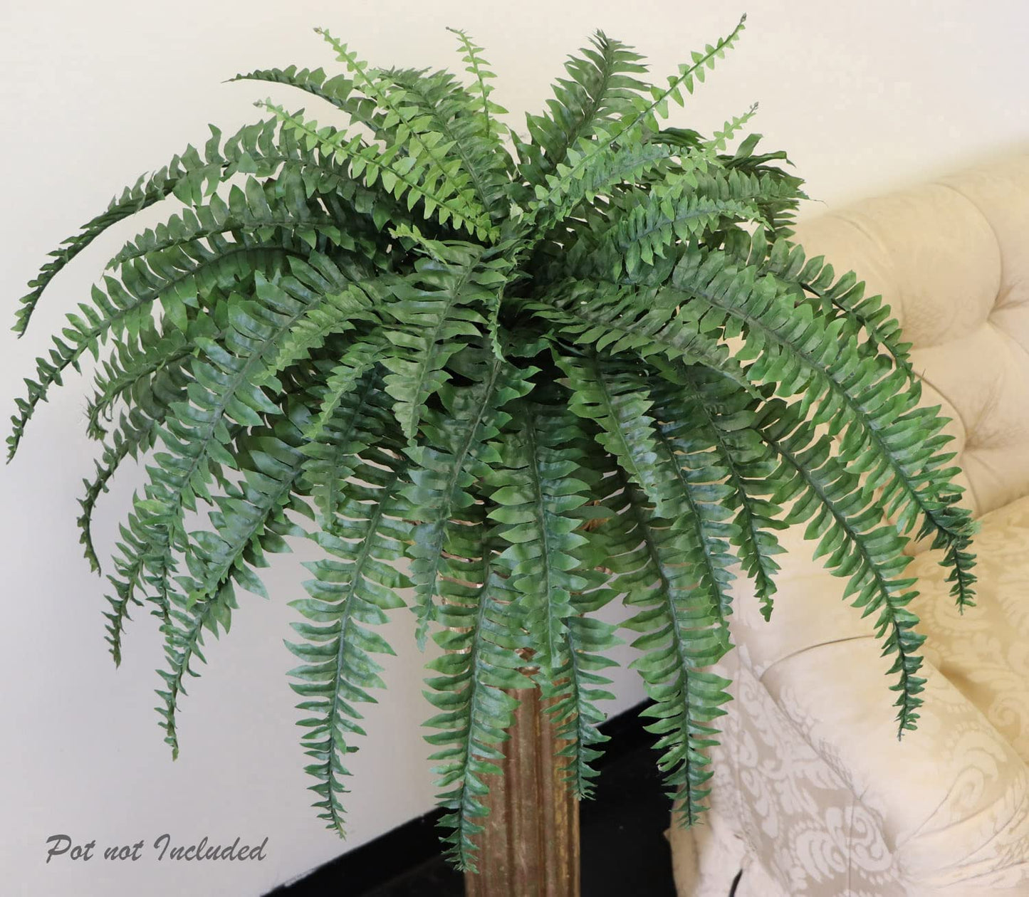 Artificial 48" Boston Fern - Lifelike Faux Plant with 60 Lush Leaves - Indoor/Outdoor Home Decor - Low Maintenance & Realistic Design