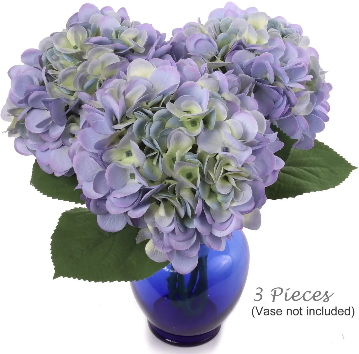Blue Silk Hydrangea Flowers - 18"  (3 Pieces)
