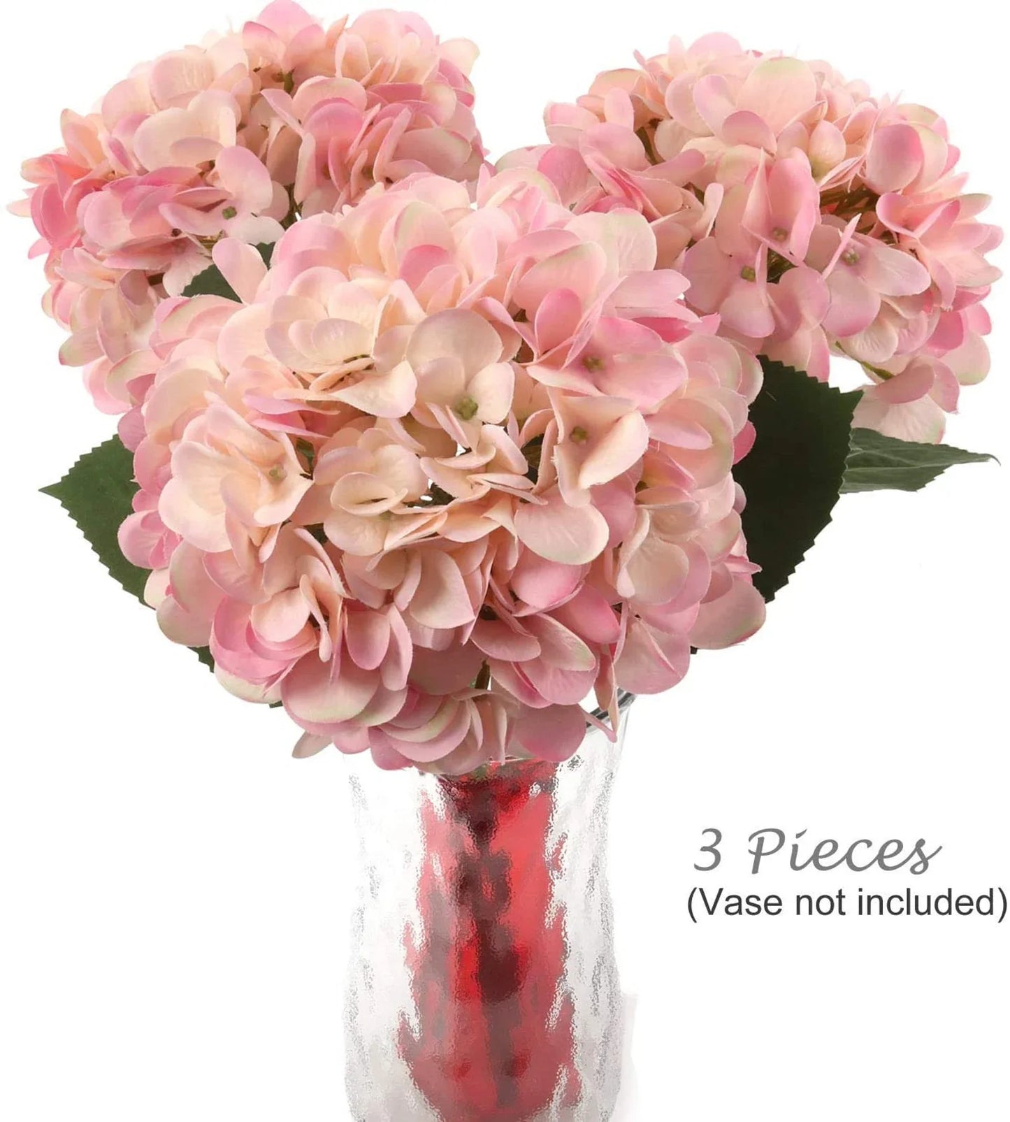 Pink Silk Hydrangea Flowers - 18"  (3 Pieces)