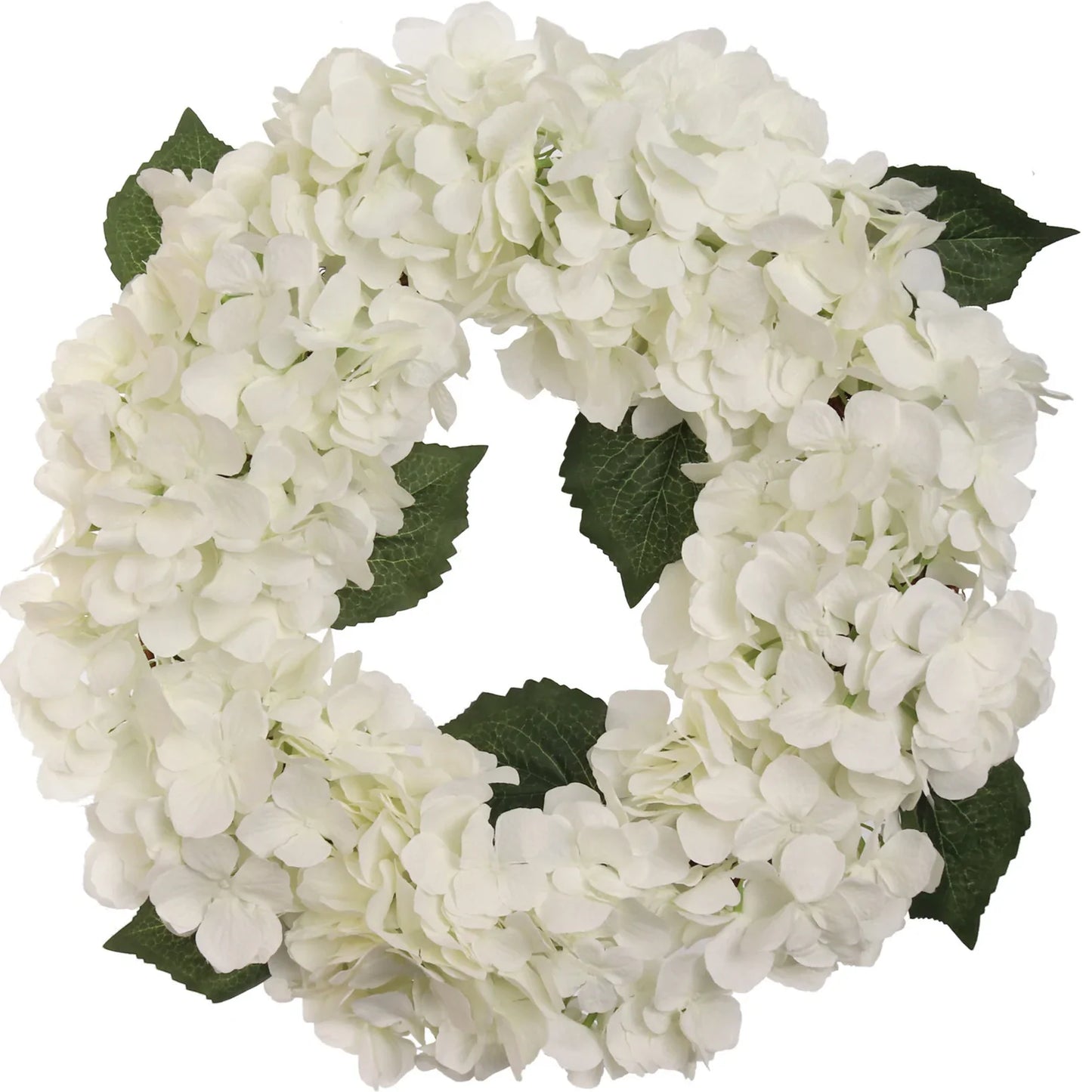 18" Artificial White Hydrangea Wreath, Lifelike Floral Decor, Perfect for Home, Weddings, Events & Christmas Displays