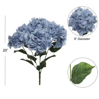 Captivating Blue Hydrangea Bush - Artificial Flower Arrangement for Home & Garden Décor - Realistic & Maintenance-Free Faux Floral Accent