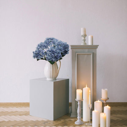 Captivating Blue Hydrangea Bush - Artificial Flower Arrangement for Home & Garden Décor - Realistic & Maintenance-Free Faux Floral Accent