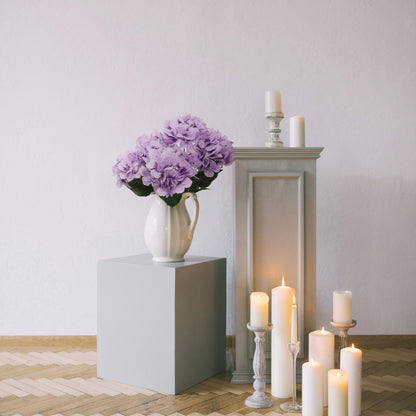 Charming Lavender Hydrangea Bush - Artificial Flower Arrangement for Home & Garden Décor - Realistic & Maintenance-Free Faux Floral Accent
