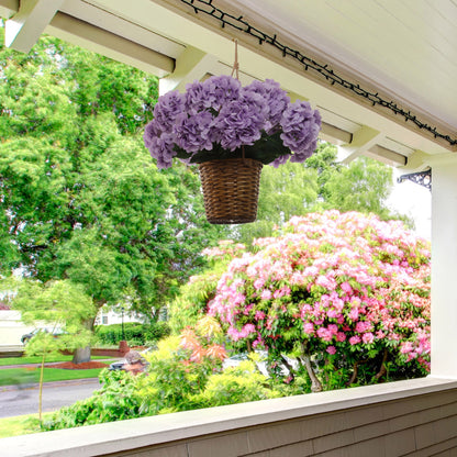 Charming Lavender Hydrangea Bush - Artificial Flower Arrangement for Home & Garden Décor - Realistic & Maintenance-Free Faux Floral Accent