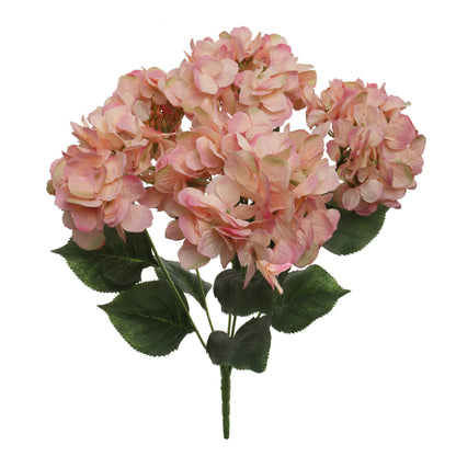 Delightful Pink Hydrangea Bush - Artificial Flower Arrangement for Home & Garden Décor - Realistic & Maintenance-Free Faux Floral Accent