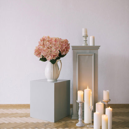 Delightful Pink Hydrangea Bush - Artificial Flower Arrangement for Home & Garden Décor - Realistic & Maintenance-Free Faux Floral Accent