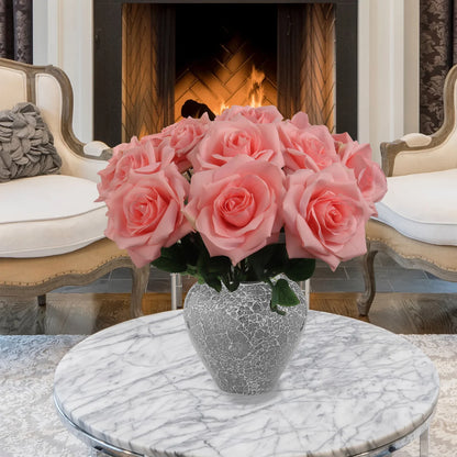 Artificial Pink Long Stem Rose - 20" (6 Pieces)
