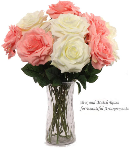 Artificial Pink Long Stem Rose - 20" (6 Pieces)