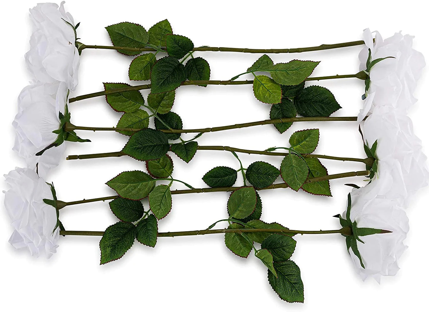 Artificial White Open Rose Stem-20"