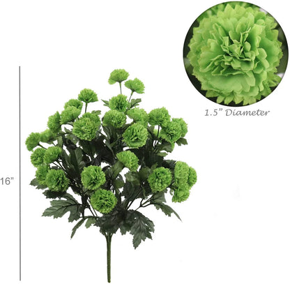 Artificial Green Mum Bush- 18"