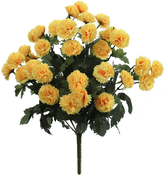 Artificial Yellow Mum Bush-18''