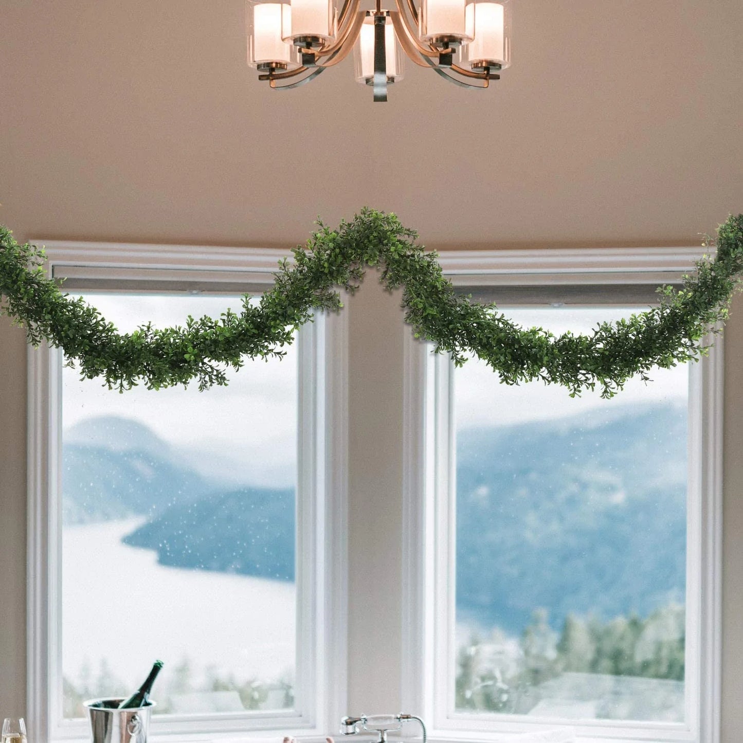 Artificial Boxwood Garland- 9' (2-Pieces)