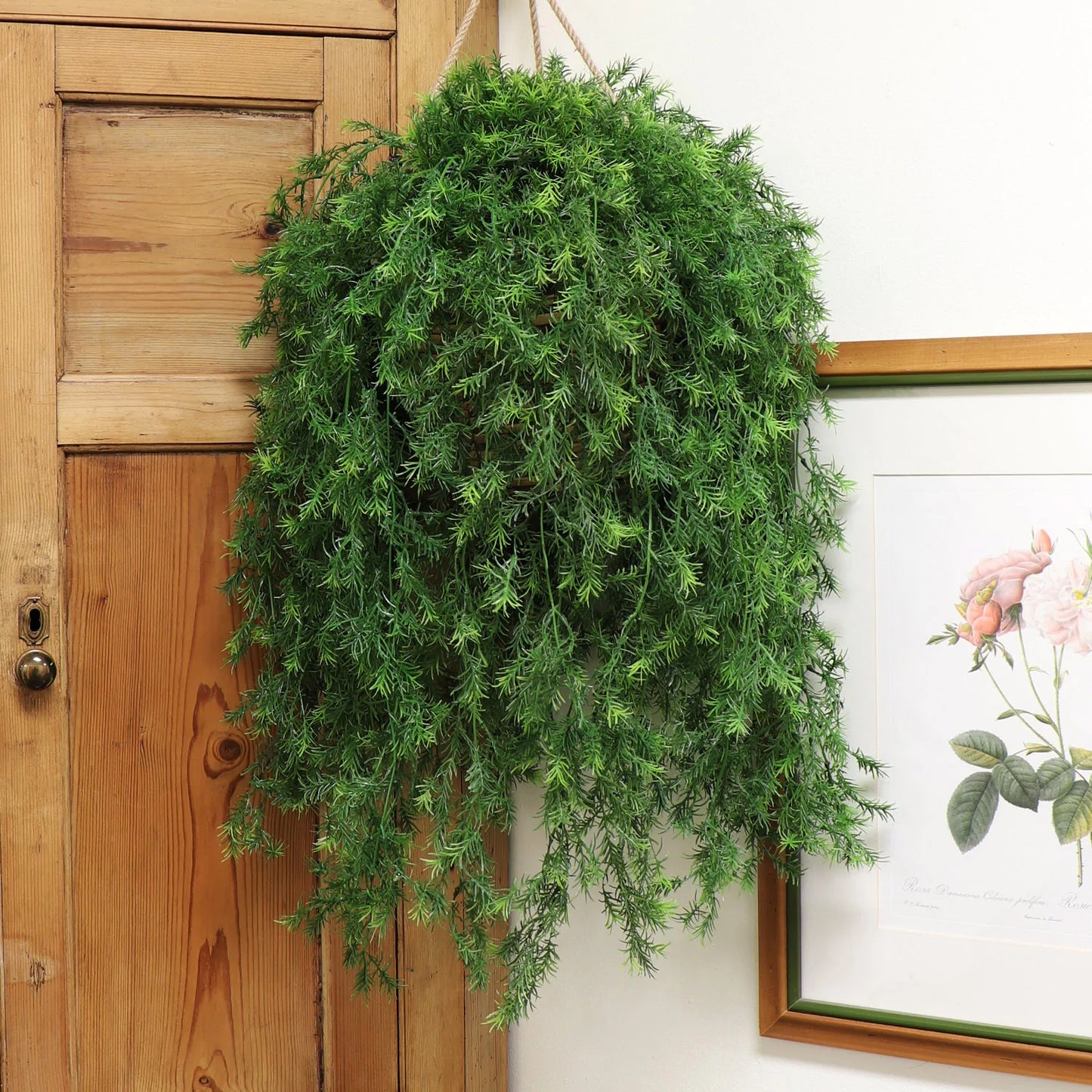 All Weather Artificial SpringeriI Plant Hanging w 9 Branches 31"