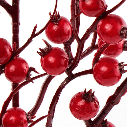 18" Artificial Red Berry Spray with Branches (6 Pieces), Lifelike Seasonal Accent, Perfect for Crafts, Floral Arrangements & Christmas Decor