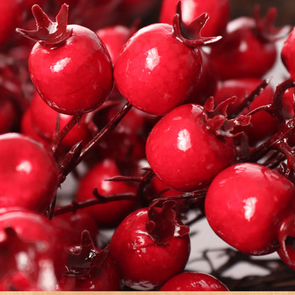 Artificial Red Berry Wreath Hawthorn Twig Berries Front Door-20"