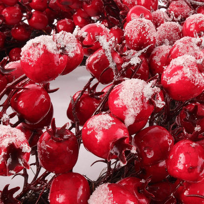 Artificial Christmas Berry Wreath with Ice Christmas Front Door Decor- 20"