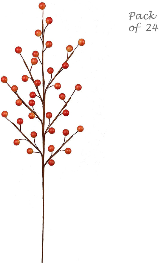 17" Artificial Fall Berry Spray with 35 Berries, Lifelike Seasonal Accent, Perfect for Floral Arrangements, Crafts & Thanksgiving or Christmas Decor