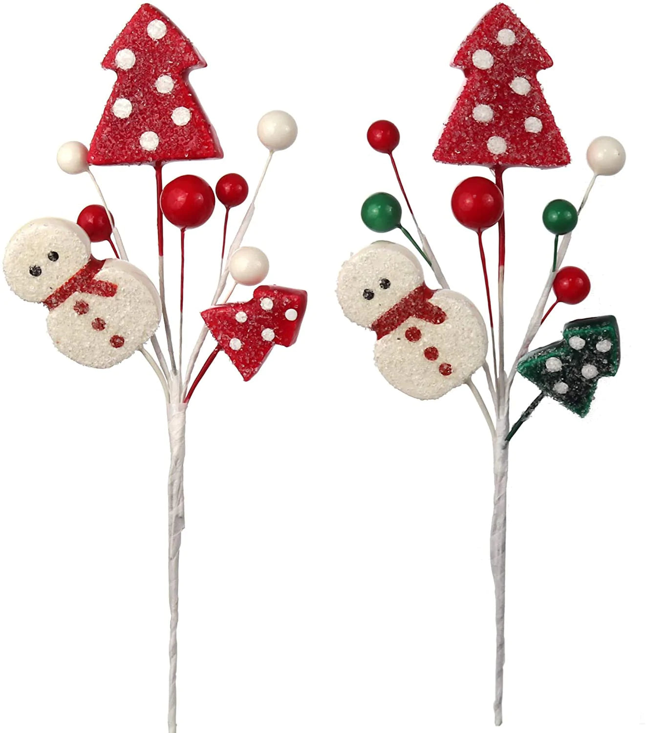 Snowman Christmas Tree Berry Pick- 9" (12 Pieces)