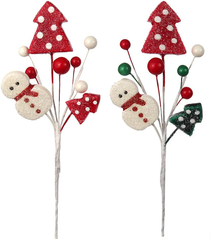 Snowman Christmas Tree Berry Pick- 9" (12 Pieces)