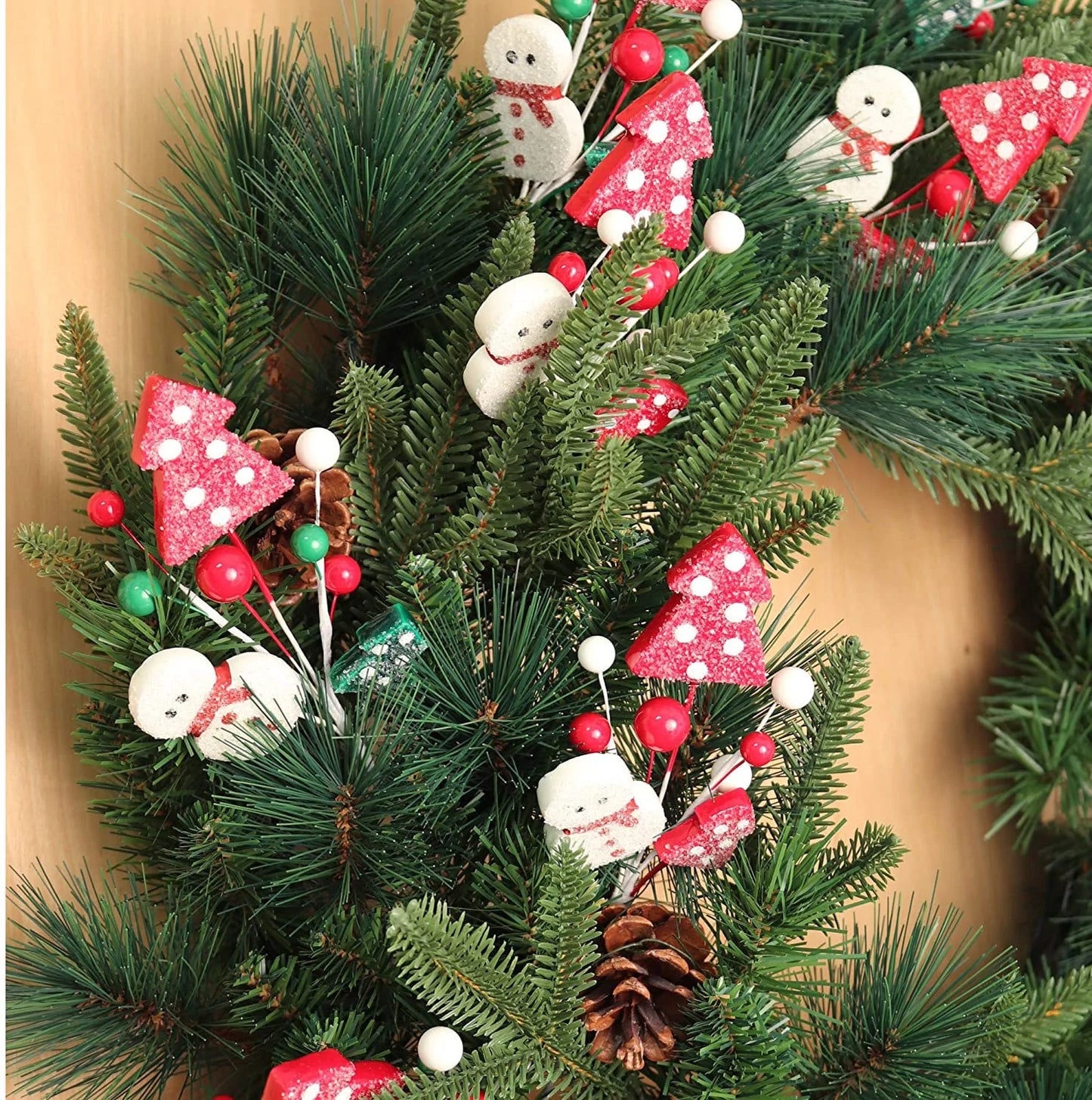 Snowman Christmas Tree Berry Pick- 9" (12 Pieces)