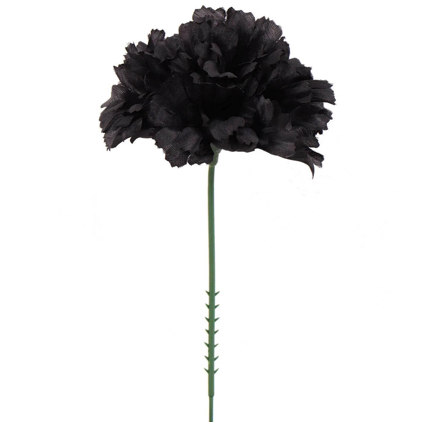 Elegant Noir Delights: 100-Piece Set of Silk Carnation Picks - Stunning Black Blooms, 3.5" Wide on 7" Pick - Exquisite Floral Accents for Sophisticated Decor