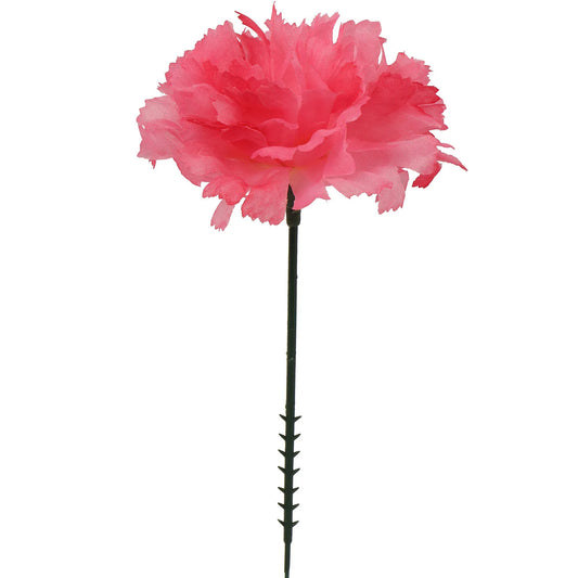 Vibrant Blossoms: Bulk Box of 100 Artificial Hot Pink Carnation Picks - 7"x 3.5" | Lifelike Silk Flower Stems for Crafts, Floral Arrangements, and Events