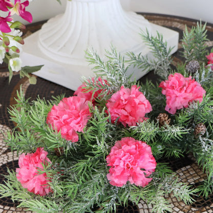 Vibrant Blossoms: Bulk Box of 100 Artificial Hot Pink Carnation Picks - 7"x 3.5" | Lifelike Silk Flower Stems for Crafts, Floral Arrangements, and Events