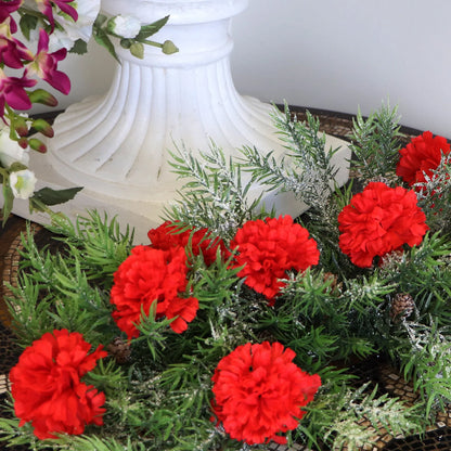 Radiant Red Carnation Pick Set: 100 Artificial 7"x 3.5" Picks - Lifelike Blooms for Bouquets, Centerpieces, and Floral Arrangements - Add Elegance to Any Occasion