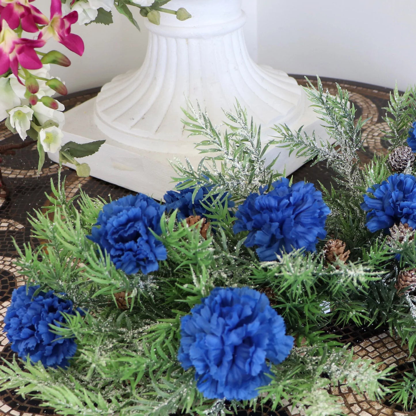 Exquisite Faux Royal Blue Carnation Pick 100 - Lifelike 7"x 3.5" Artificial Flowers for Stunning Floral Arrangements, Weddings, and Decor - Vibrant, Elegant, and Long-Lasting Blooms - Perfect for DIY Crafts and Gifts