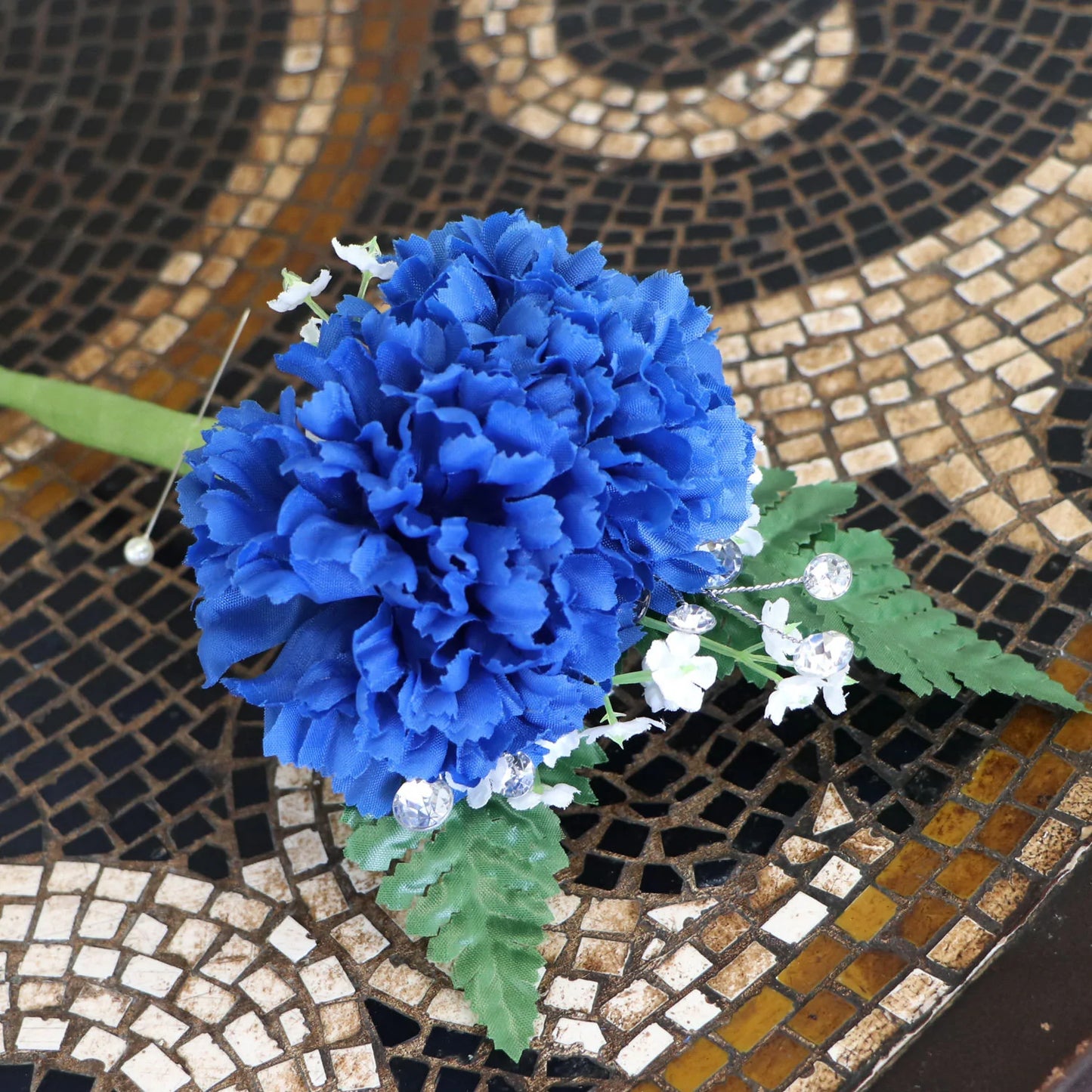 Exquisite Faux Royal Blue Carnation Pick 100 - Lifelike 7"x 3.5" Artificial Flowers for Stunning Floral Arrangements, Weddings, and Decor - Vibrant, Elegant, and Long-Lasting Blooms - Perfect for DIY Crafts and Gifts