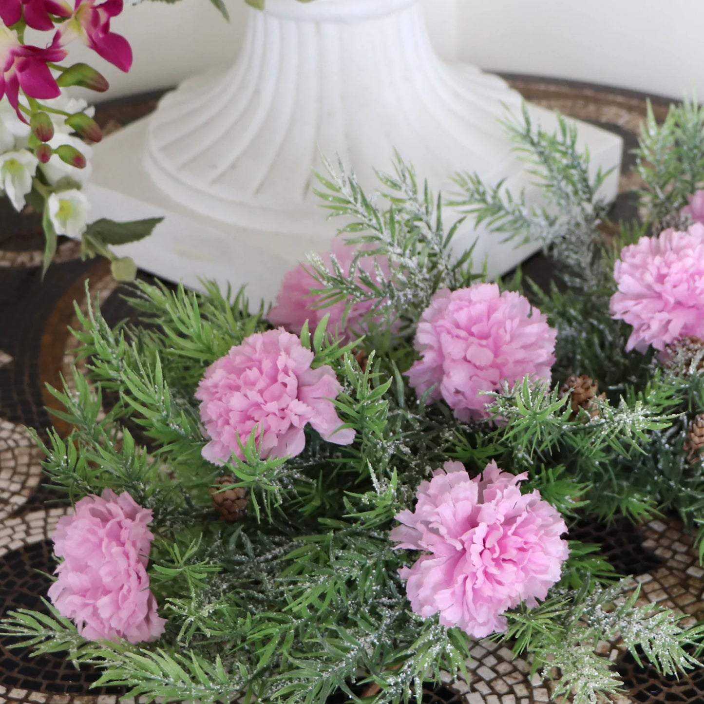 Lavender Serenade: Set of 100 Artificial Light Purple Carnation Picks - 7"x 3.5" | Exquisite Silk Flower Stems for Crafts, Decor, and Floral Arrangements