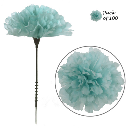 Blooming Elegance: Enhance Your Decor with 100-Pack Silk Carnation Picks - Captivating 3.5" Heads for Lifelike Beauty and Versatility