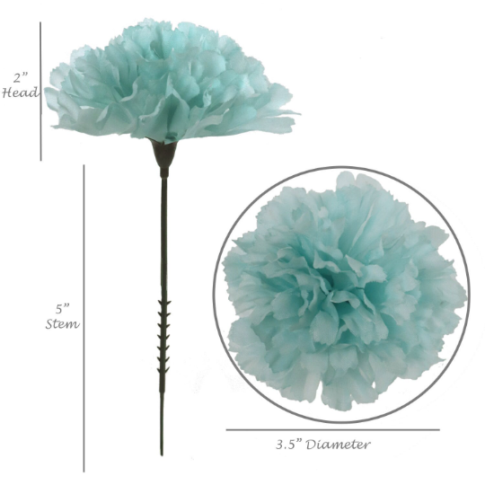 Blooming Elegance: Enhance Your Decor with 100-Pack Silk Carnation Picks - Captivating 3.5" Heads for Lifelike Beauty and Versatility