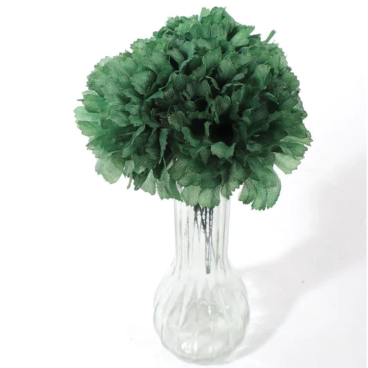 Emerald Enchantment: Elevate Your Space with 100-Pack Silk Emerald Carnation Picks - Stunning 3.5" Heads for Vibrant Beauty and Versatile Decorating