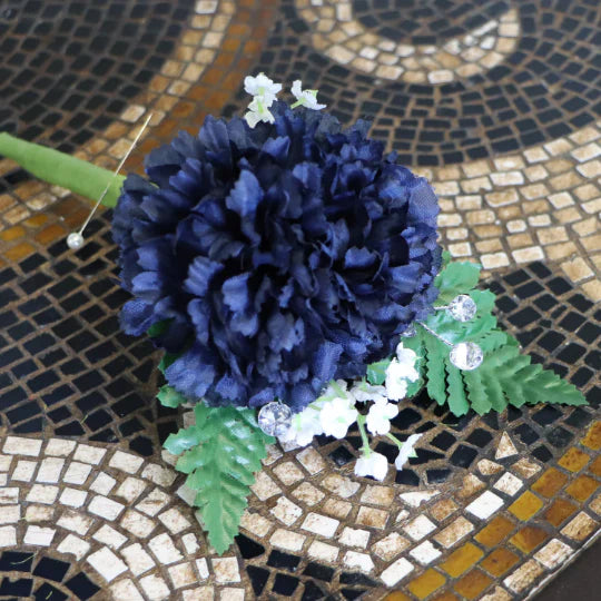 Navy Sophistication: Embellish Your Space with 100-Pack Silk Navy Carnation Picks - Striking 3.5" Heads for Elegant Décor and Versatile Arrangements