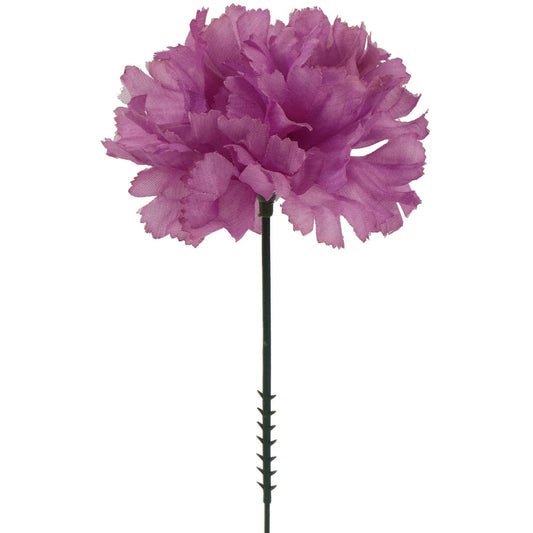 Captivating Beauty in Bulk: Set of 50 Artificial Purple Carnation Picks, 7"x 3.5" - Stunning Floral Accents for Bouquets, Crafts, and Decor