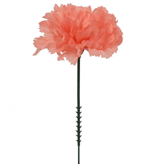 Blossoming Elegance: Peach Carnation Picks - 7" Artificial Stems with Luxurious 3.5" Silk Flower Head - Captivating Floral Accents for Home Decor and Events