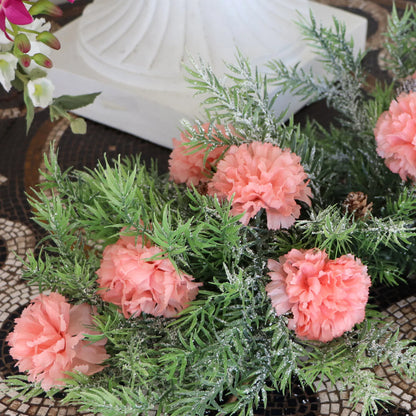 Blossoming Elegance: Peach Carnation Picks - 7" Artificial Stems with Luxurious 3.5" Silk Flower Head - Captivating Floral Accents for Home Decor and Events