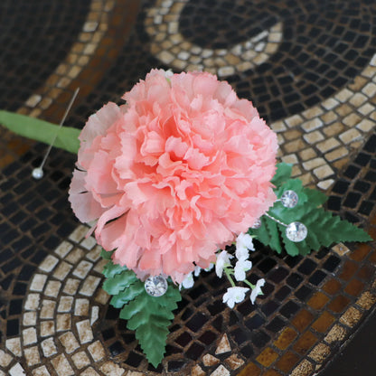 Blossoming Elegance: Peach Carnation Picks - 7" Artificial Stems with Luxurious 3.5" Silk Flower Head - Captivating Floral Accents for Home Decor and Events